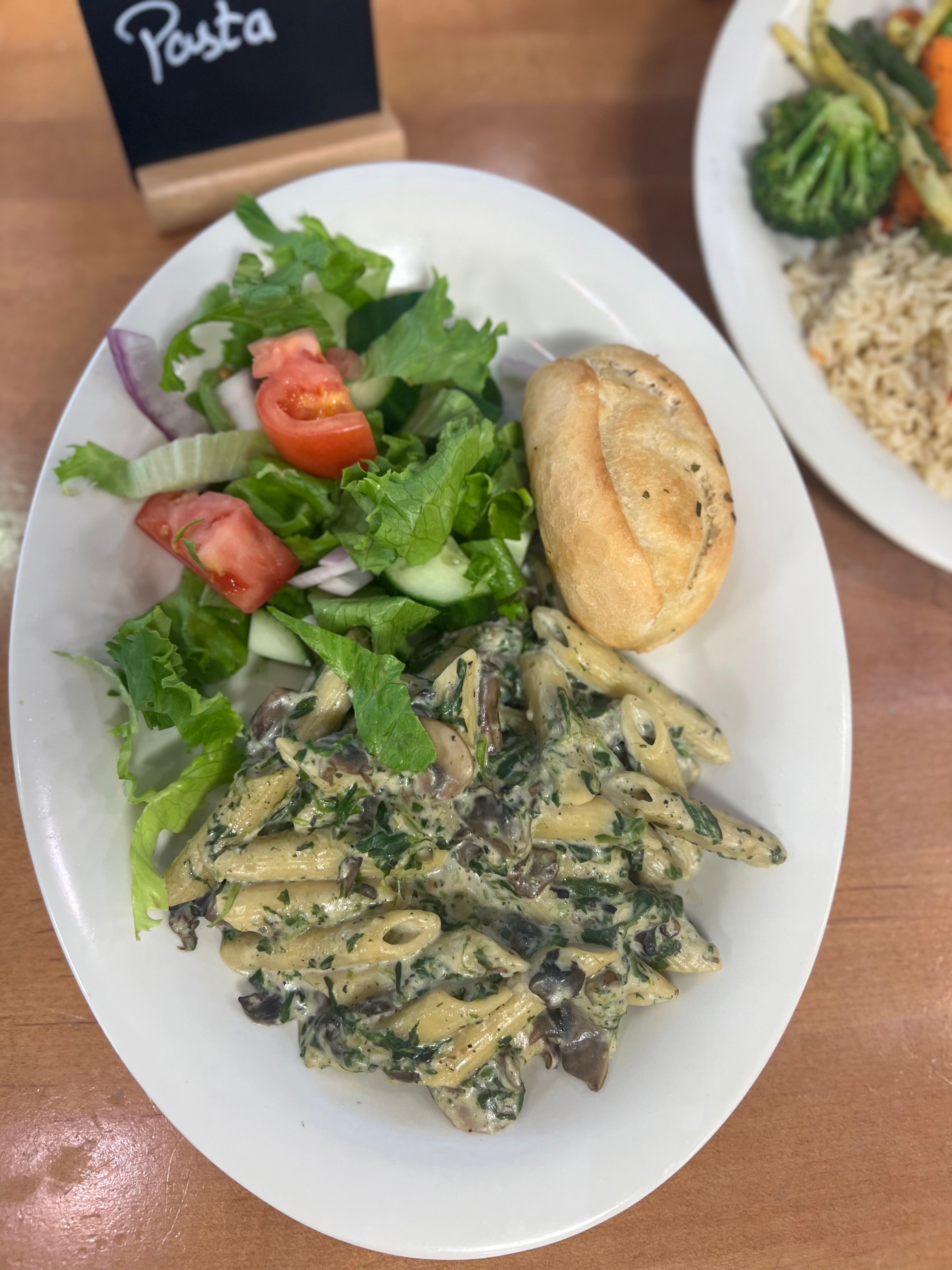 Creamy Mushroom and Spinach Farfalle