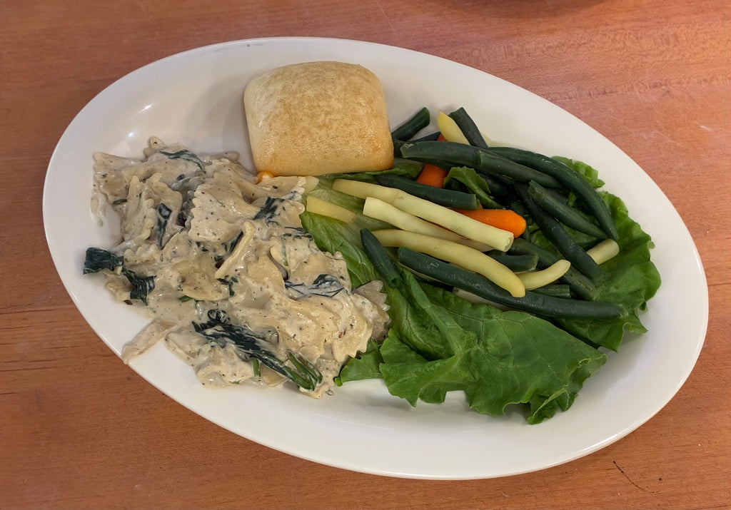 Creamy Mushroom and Spinach Farfalle