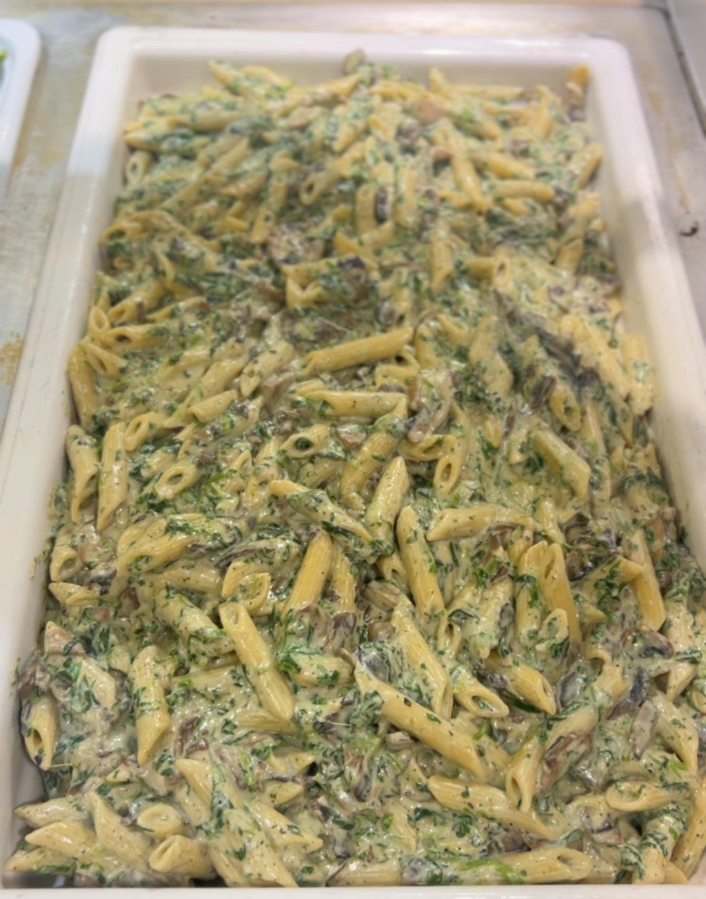 Creamy Mushroom and Spinach Farfalle